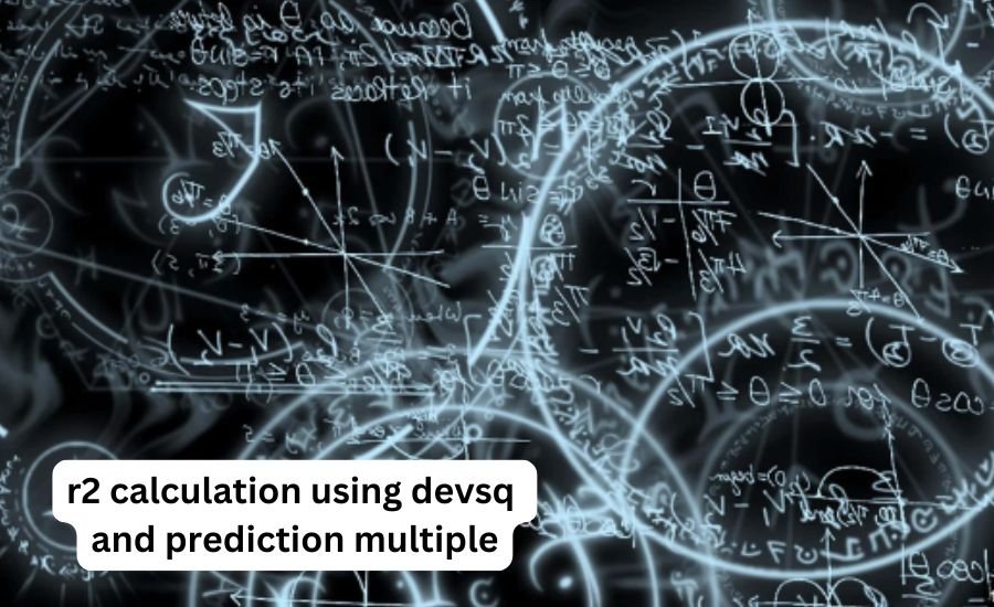 r2 calculation using devsq and prediction multiple