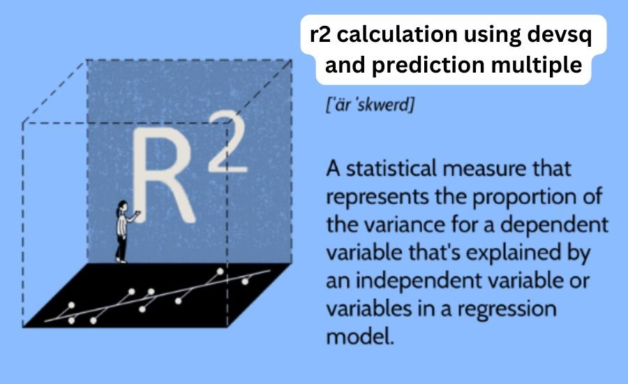 r2 calculation using devsq and prediction multiple